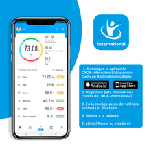 Cargar imagen en el visor de la galería, Báscula inteligente Analiza 8 Funciones, Monitores de Composición Corporal con App para Peso Corporal, Grasa, Agua, IMC, BMR, Masa Muscula
