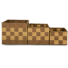 Cargar imagen en el visor de la galería, Pack de 3 Cajas de Almacenaje Decorativas- Marrón-Arena
