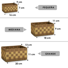 Cargar imagen en el visor de la galería, Pack de 3 Cajas de Almacenaje Decorativas- Marrón-Arena
