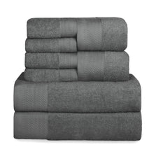 Cargar imagen en el visor de la galería, Juego de Toallas 100% Algodón de 500gsm.2Baño+2Mano+4Bide, Gris Oscuro
