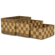 Cargar imagen en el visor de la galería, Pack de 3 Cajas de Almacenaje Decorativas- Marrón-Arena
