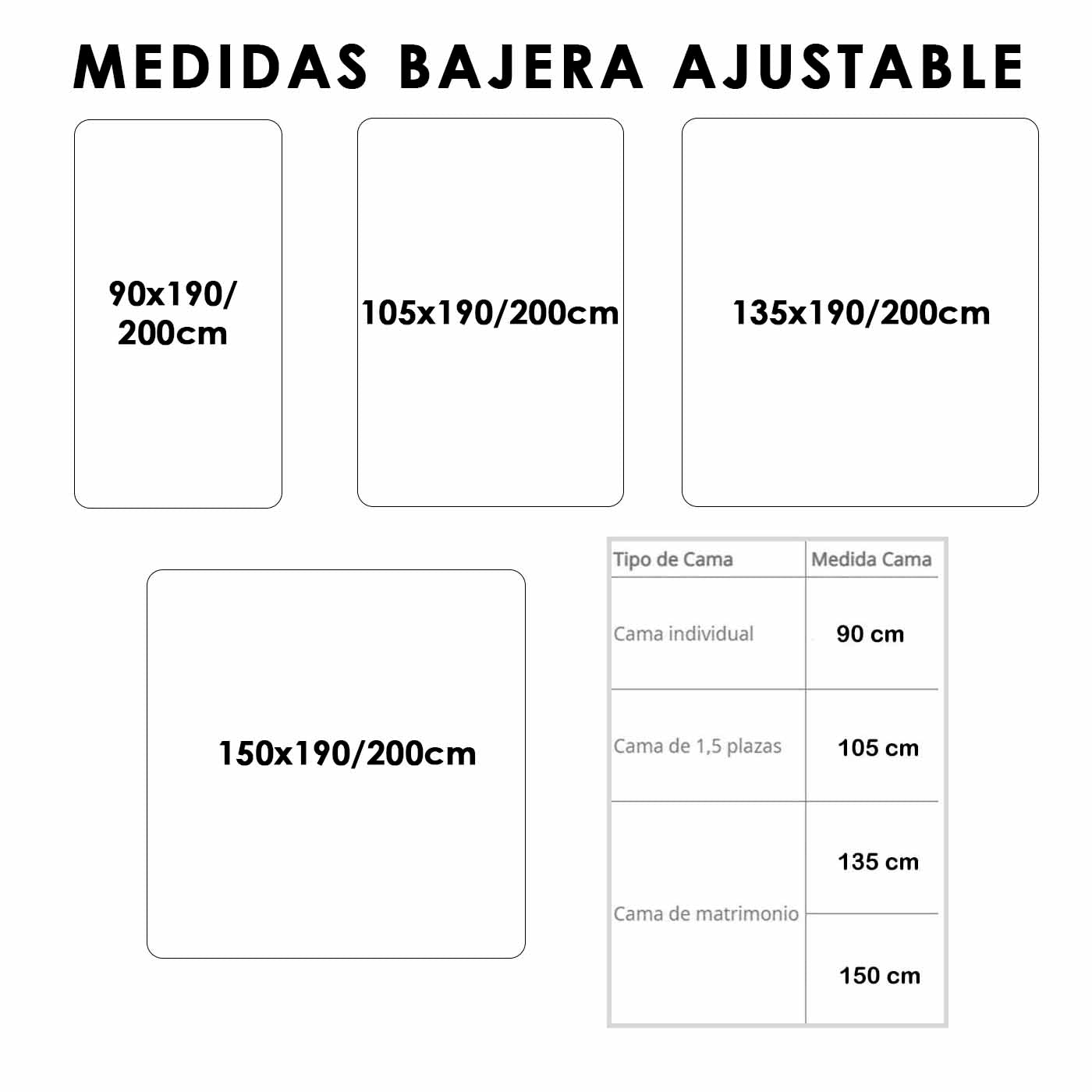 HOME MERCURY - Sabana Bajera Ajustable 100% Poliéster,, Elástica