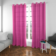 Cargar imagen en el visor de la galería, Cortinas translúcidas de salón 140x260cm color fucsia de 2 piezas
