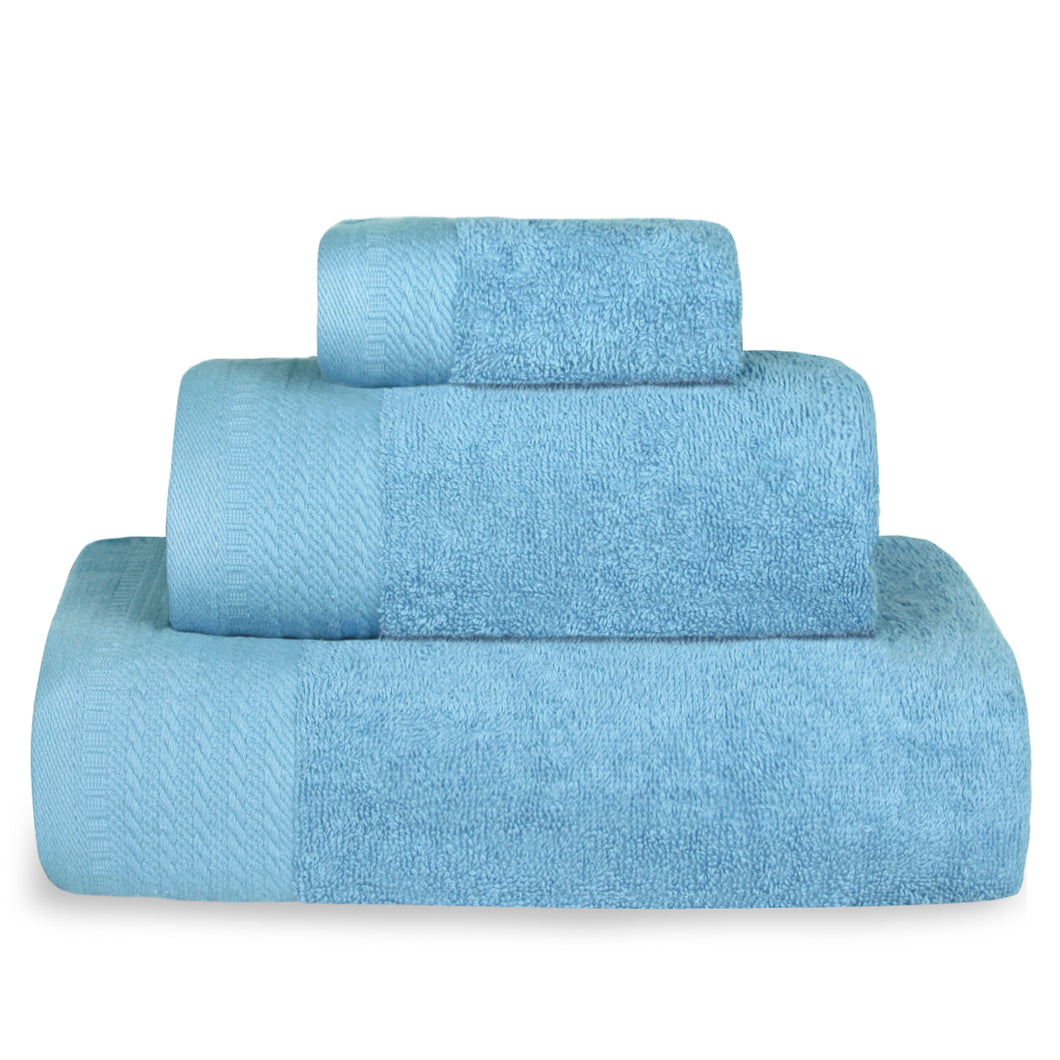 Juego de Toallas 100% Algodón de 500gsm.1Baño+1Mano+1Bide, Celeste
