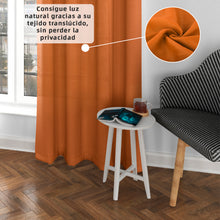 Cargar imagen en el visor de la galería, Cortinas Translúcidas de Salón 140x260cm, 2 Piezas- Naranja
