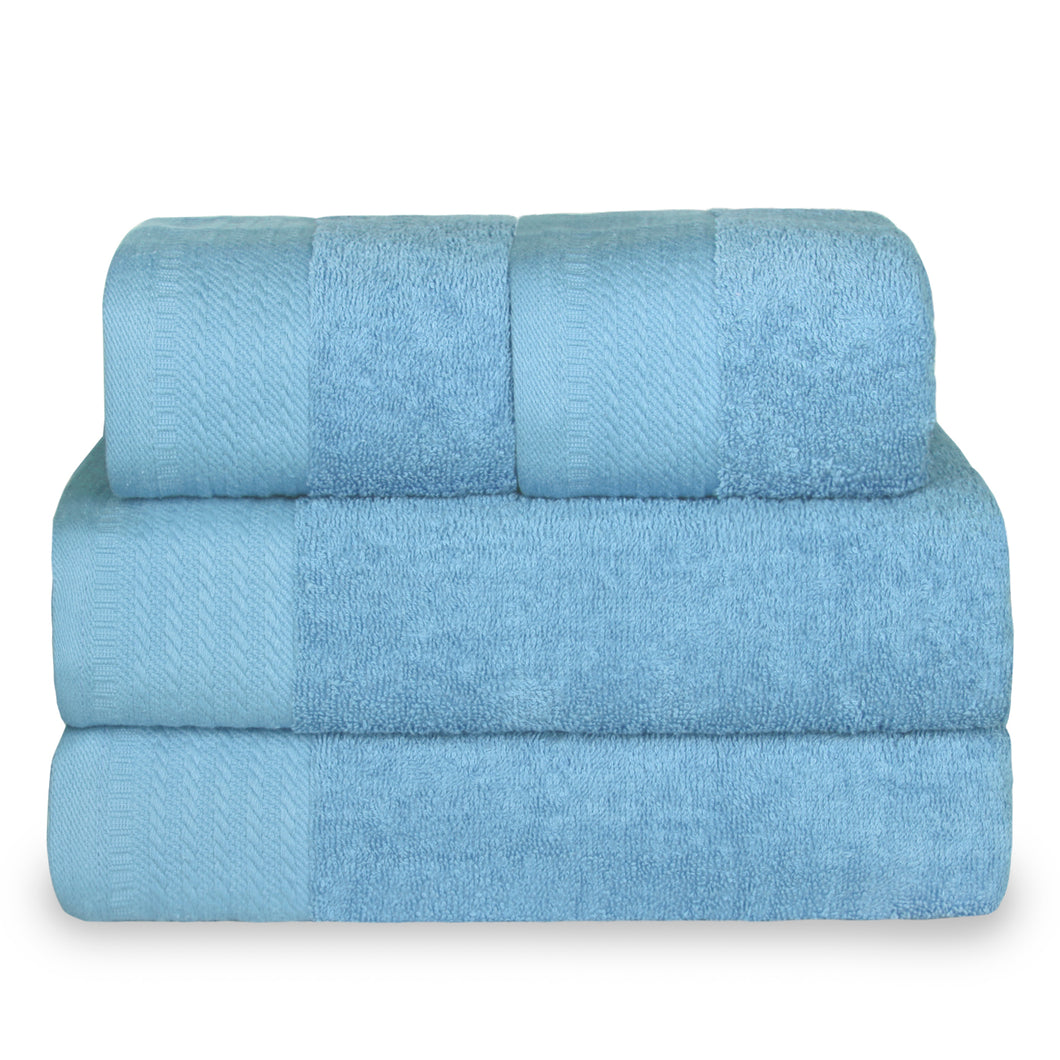 Juego de Toallas 100% Algodón de 500gsm.2Baño+2Manos, Celeste