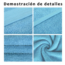 Cargar imagen en el visor de la galería, Juego de Toallas 100% Algodón de 500gsm.2Baño+2Mano+4Bide, Celeste
