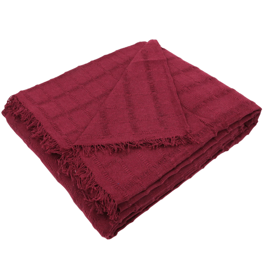 Colcha multiusos, plaid - Liso Granate