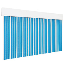 Cargar imagen en el visor de la galería, Cortina para Puerta Tiras PVC 210x90cm - Modelo Tosca - Azul+Filo Blanco P11
