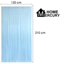 Cargar imagen en el visor de la galería, Cortina para Puerta Tiras PVC 210x120cm - Modelo Tosca - Transparente +Filo Azul P6
