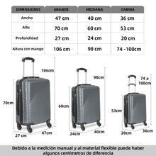 Cargar imagen en el visor de la galería, Maleta de Viaje Cabina, Mediana, Grande, rígida 100% de Polipropileno y ABS- Burdeos
