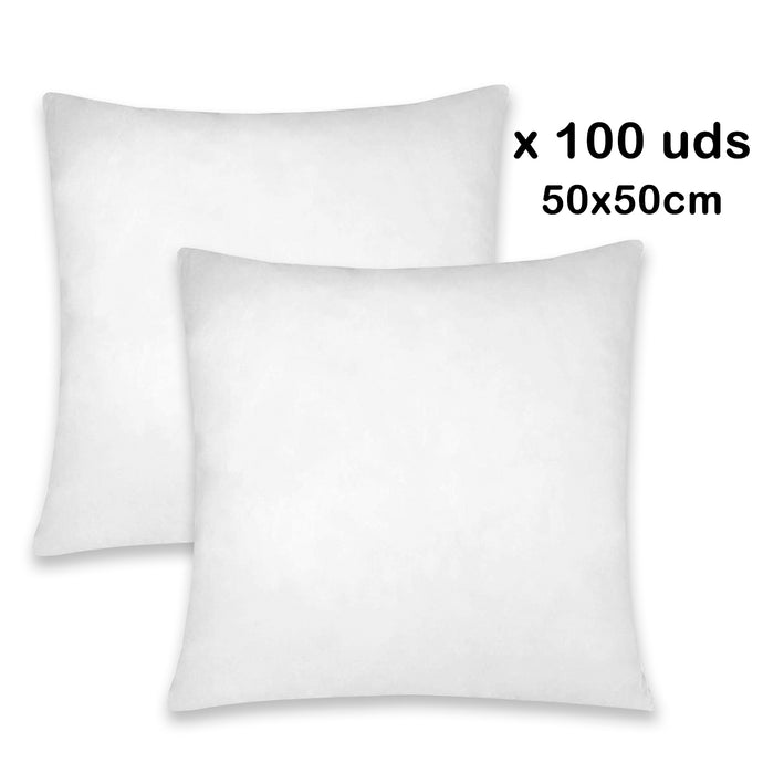 Relleno de cojín de fibra 50x50 cm. Pack 100 Unidades